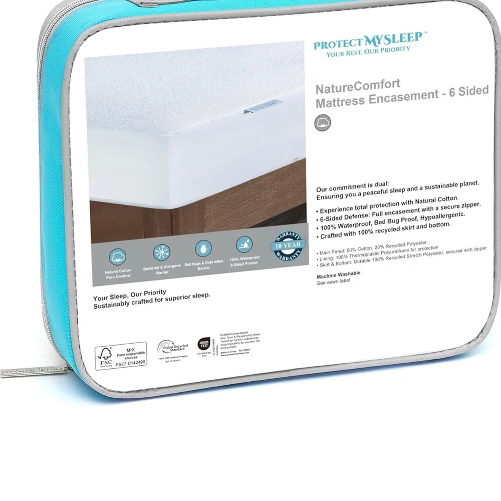 ProtectMySleep® Cotton Terry Mattress -Waterproof, Zippered 12-17 in (Twin)